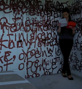 Michelle Giroux reads a letter from a secret 'friend' in the Canadian-made thriller Blood Pressure.