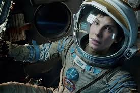 Sandra Bullock plays a rookie astronaut who struggles to survive in space after a freak accident in Gravity.
