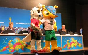 Shueme was warmly greeted by Fuleco in Brazil during the Men's World Cup last year.