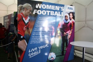 FIFA's Live Your Goals campaign to expand women's football was a major feature at the Fan Zone.