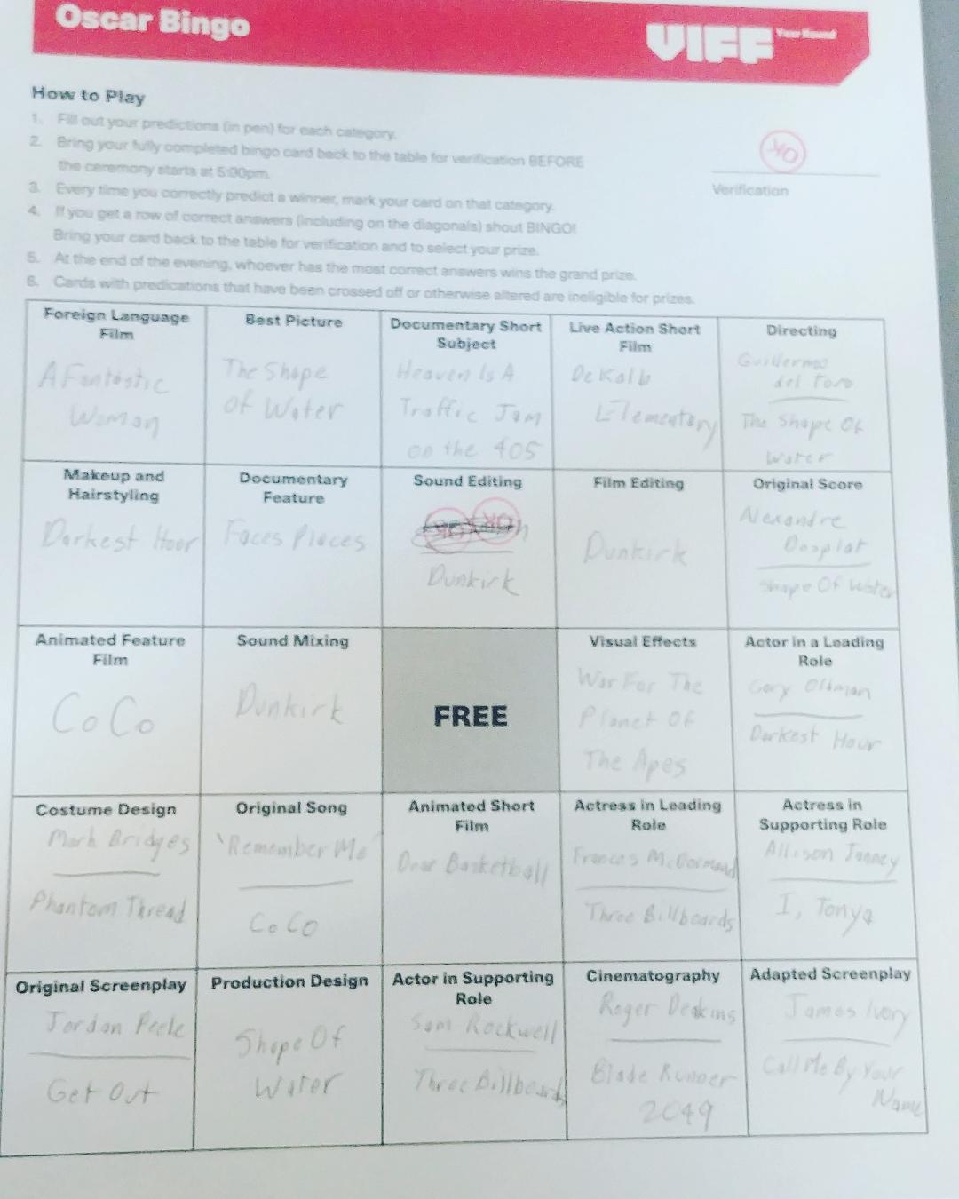 Oscar Bingo