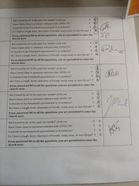 Church questionairre